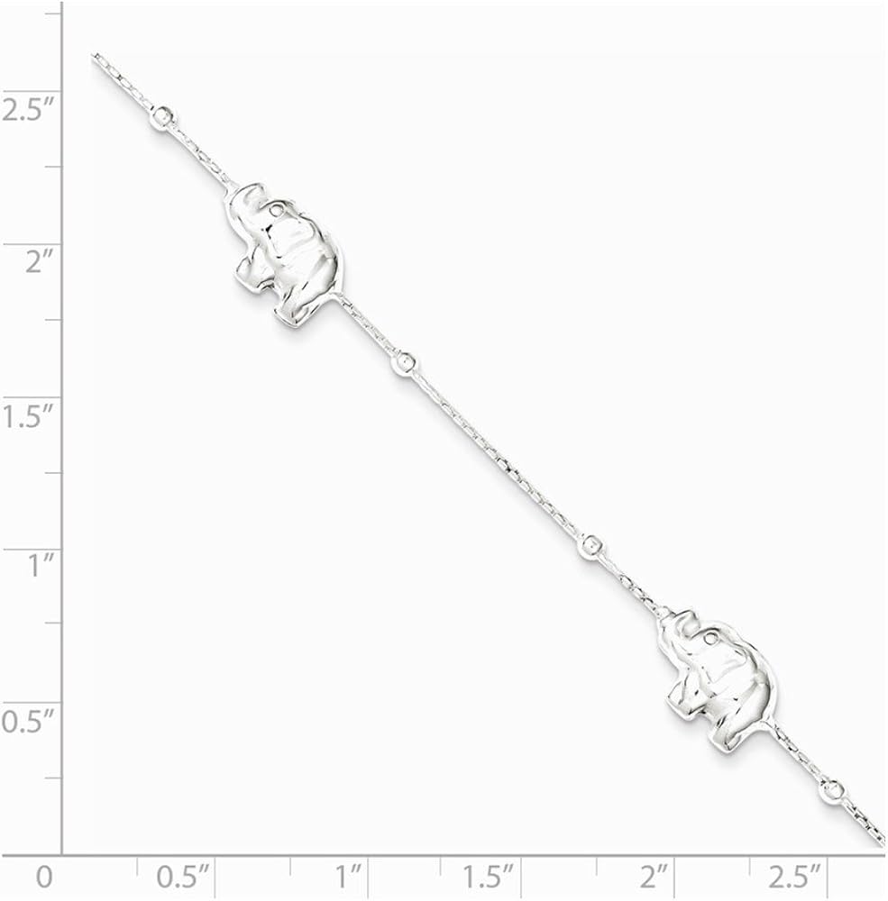 Elephant Charm Anklet 9-11 Inches 