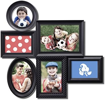 6-opening Black Plastic Wall Hanging Collage Picture Photo Frame
