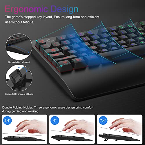 Gaming Keyboard and Mouse FENIFOX Wired RGB Backlit Keyboard