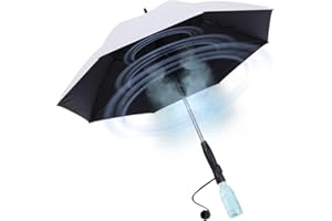 FIYLIAO Umbrella with fan and mist spray,Rechargeable - Ultimate Solution for Cooling & UV Protection - Ideal for Summer, Beach, Outdoor Sports, Golf, Fishing Activities.