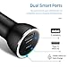 Car Charger, Latest USB-C adapter Metal Dual Car Adapter with Power Delivery Tech Fast Charging for iPhone X/ 8/ 7/ 6s/ Plus, iPad Air 2/ mini 3, Galaxy S9/ S8/ S7 Edge, Note 8/ 5/ 4, LG, HTC - Black
