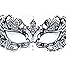 Laser Cut Metal Venetian Pretty Masquerade Mask w/ Clear Rhinestones