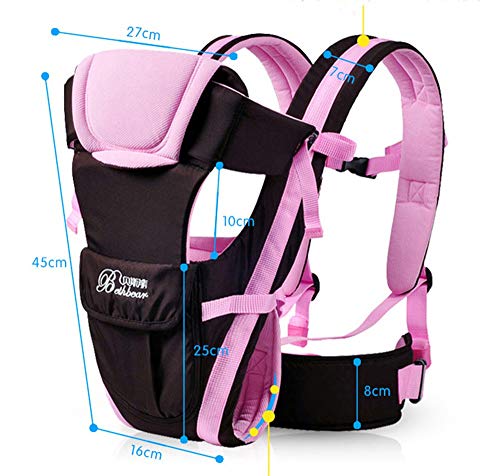 FTXJ Baby Sling, Newborn Baby Boys Girls Carrier Sling Wrap Versatile Backpack Front Back (0-36 Months, Pink) - Thumbnail 5