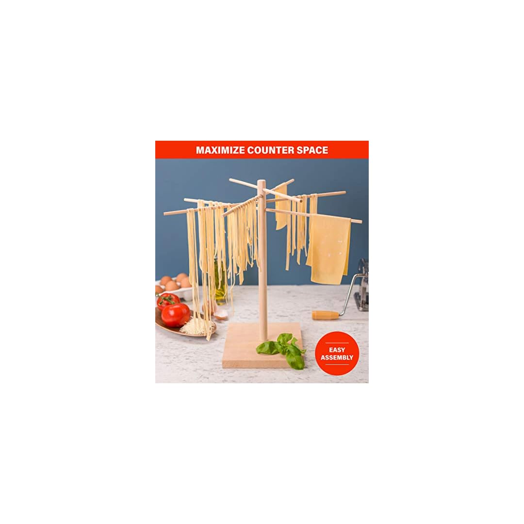 Bellemain Collapsible Large Pasta Drying Rack Foldable Fresh Pasta Wooden Drying Rack Stand