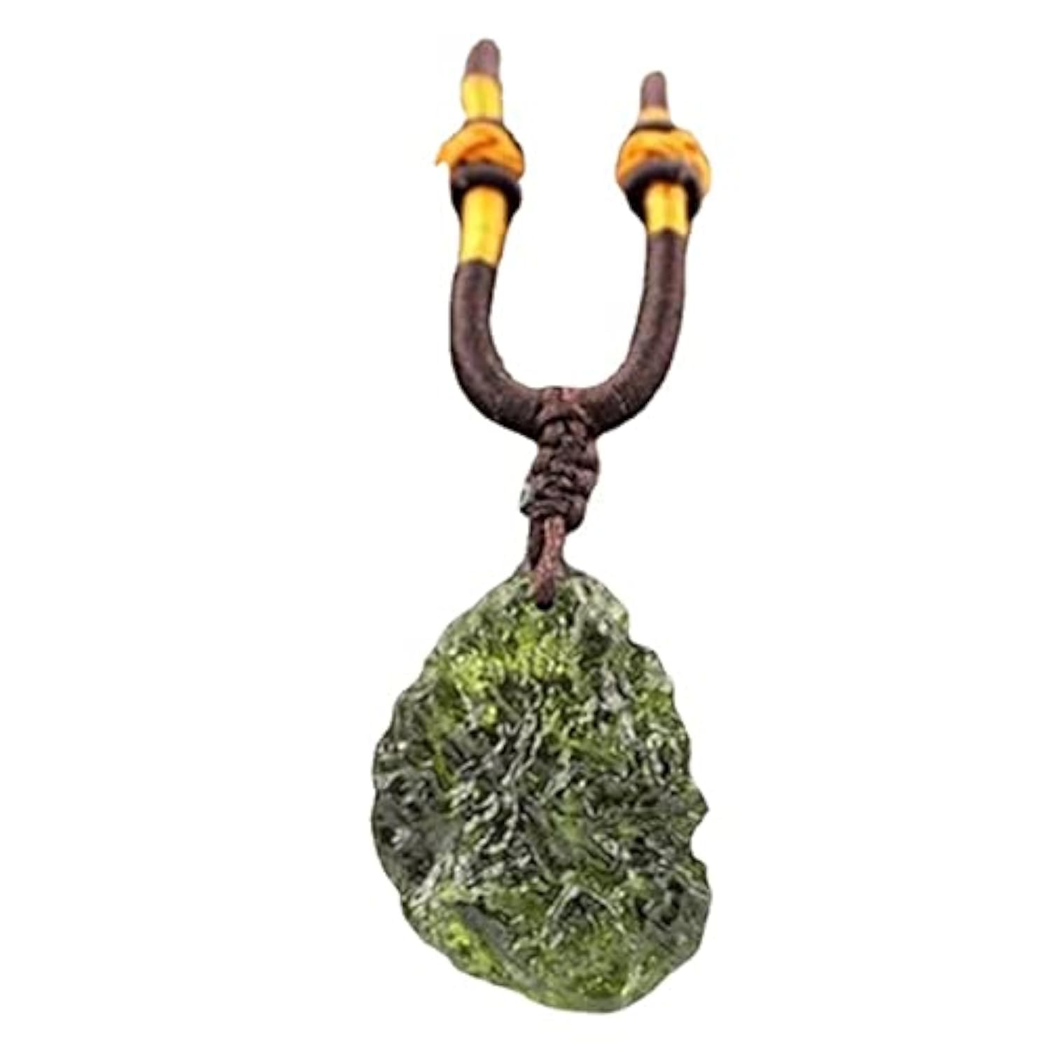 RMYSUM Moldavite Crystal Necklace Moldavite Pendant Artificial Czech Meteorite,Powerful Healing Chakra Stone for Men and Women（Green Glass）