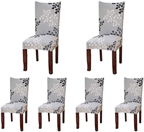 Vpawn Stretch Removable Washable Short Dining Chair Protector Cover Slipcover, 6 Pack (2)