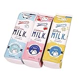 Coerni Pack of 3 Cute Milk Shape Pencil Case Pencil Bag For Kids