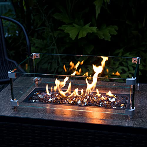 GASPRO 20 lbs Fire Glass for Propane Fire Pit, 1/2Inch Reflective