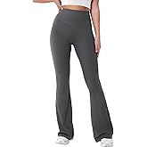 YEOREO Women's Mini Flared Workout High Waist No Front Seam Yoga Legging Pants