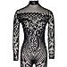 VIVOSKY Women Sequin Jumpsuits Geometric Tattoo Bodycon Club Rompers Bodysuit (XXL, Black)