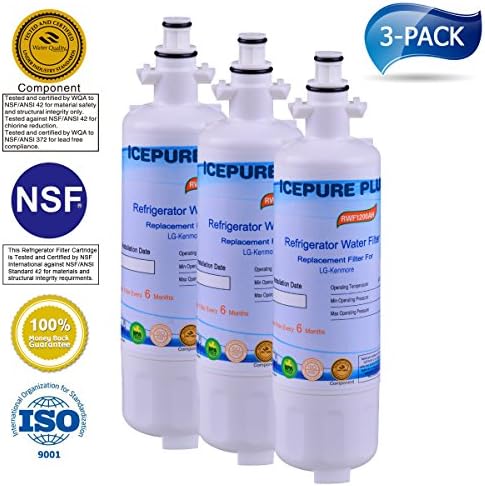 ICEPURE PLUS LT700P Replacement for LG LT700P, KENMORE 469690, ADQ36006101, ADQ36006102 Refrigerator Water Filter 3 Pack