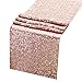 Rose Gold Party Decoration Set, Include 2 Pieces 3 by 8 ft Foil Fringe Door Curtains, 12 by 108 Inches Sequin Table Runner, 20 Pieces Balloons and 2 Rolls Foil Ribbon for Party Supplies (Rose-Gold)