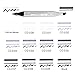 Mincho Dual Tip Grayscale Markers Pens - Permanent Sketch Cool Grey Tones Art Paints Pen for Illustration, Drawing, Outlining, Shading, Rendering - Set of 12 Colors Includes Colorless Blender