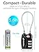 Fosmon TSA Approved Cable Locks for Luggage, Suitcase, Gun Case Locks with Push Release Button, 3 Digit Long Shackle Combination Wire Locks for Backpack Zipper Anti Theft, Gym Locker -3 Pack, Black