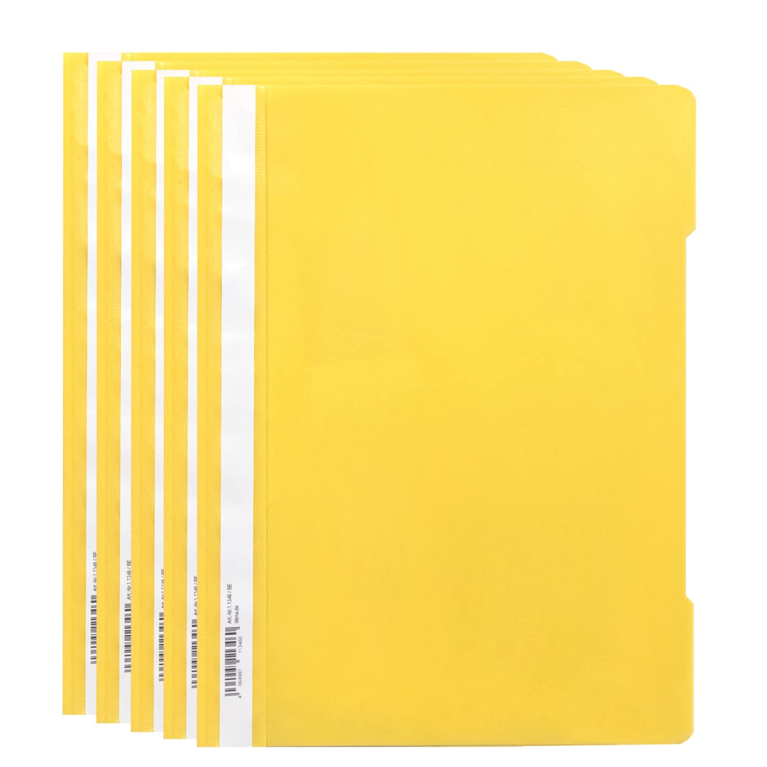 Idena 11346 File Folder DIN A4 Polypropylene Thickness 250 µ Yellow Pack of 5