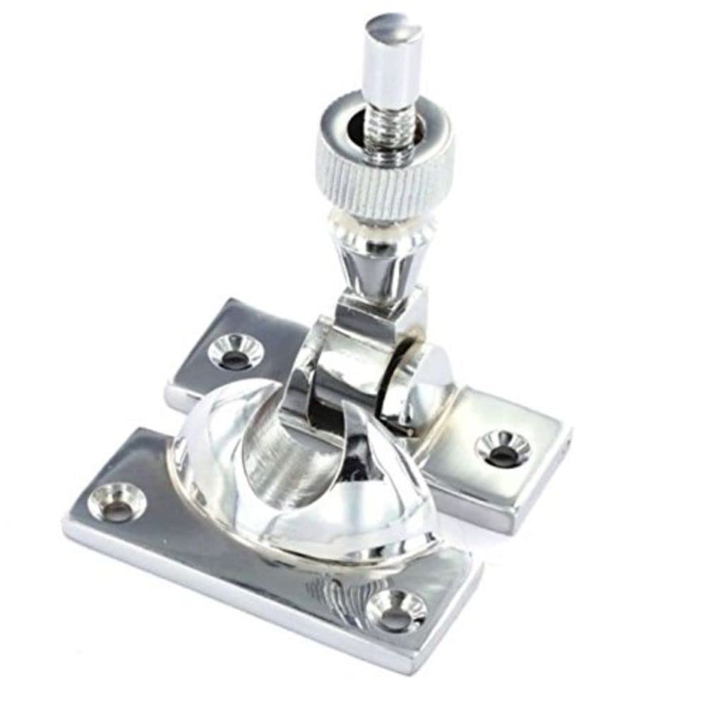 Merriway BH05754 Brighton Style Screw Down Sash Window Fastener Lock-Polished Chrome