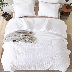 Andency King Size Comforter Set White, 3 Pieces