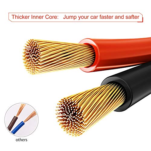 TWING Jumper Cables 2 Gauge 20 Feet Booster Cable for Battery Emergency 2AWG 20Ft Heavy Duty Long Enough Strong Clips