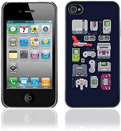 CASETOPIA / Retro Consoles / Apple Iphone 4 / 4S / Black Hard Back Case Cover Shell Armor Protection