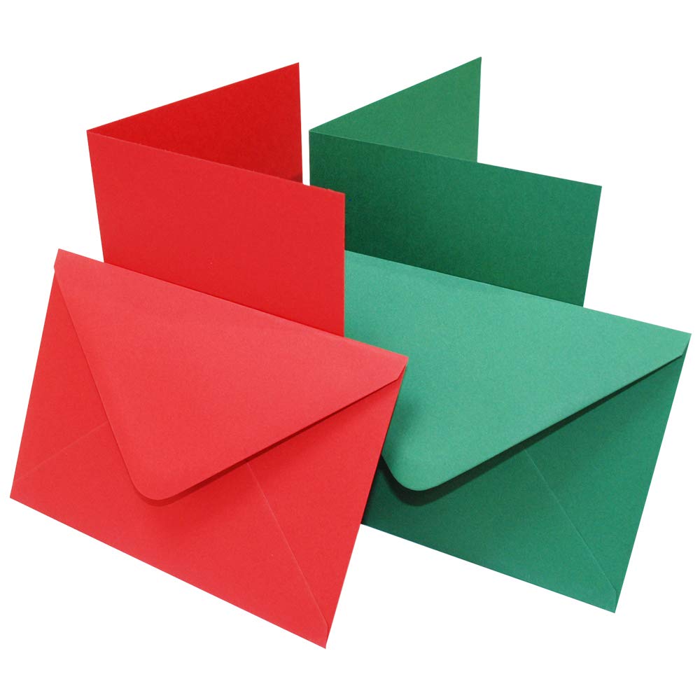 Craft UK 2363 C7 Red & Green Cards & Envelopes Pack of 40