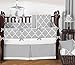 Sweet Jojo Designs Trellis Print Modern Lattice Wall Paper Border, Gray and White, 6 Oz