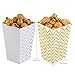 NUOLUX 50pcs Popcorn Boxes,Cardboard Candy Container,Gold and Silver,12x7.5cm