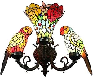 MISLD Lámpara De Pared De Estilo Tiffany Vidrieras De Estilo Vintage