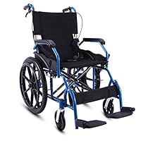 Tuuertge Transport Wheelchair Multi-Function Wheelchair Folding Lightweight Small Elderly Travel Portable Trolley Folding Wheelchair Lightweight Wheelchair (Color : Black, Size : ONE Size)