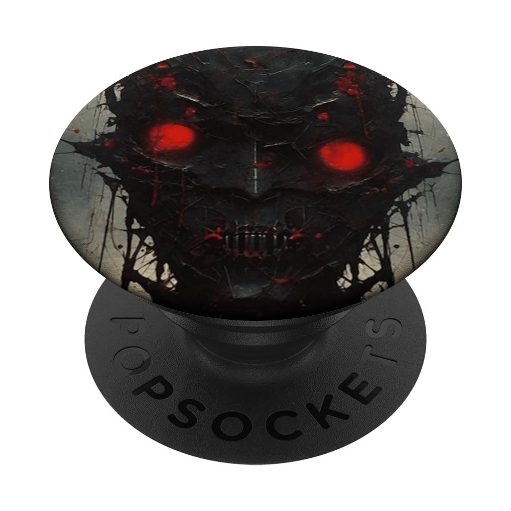 Demon Possessed Robot Red Eyes Halloween Scary Movie Graphic PopSockets Swappable PopGrip