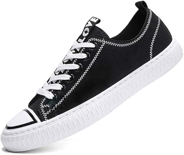 Amazon Yjso キャンバスシューズ スニーカー メンズ 夏 ローカット ウォーキングシューズ カジュアル シューズ 日常着用 通学 通勤 疲れにくい 通気性 蒸れにくい 靴 黒 無地 おしゃれ 男性 日常着用 シンプル 軽量 Yjso スニーカー