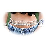 Boosic Dangle Coin Belt Dance Tassel Adjustable Waist Chain Belt Gypsy Bohemian For Women