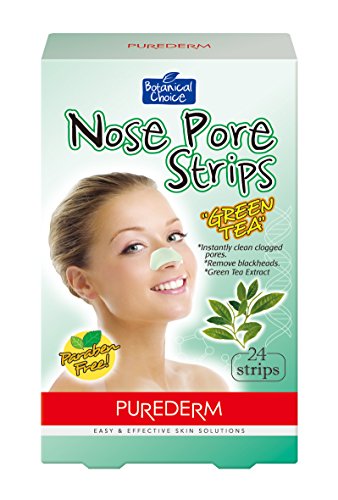 Purederm Nose Pore Strips: Premium 24 Pack Green Tea Pore Strips To Remove Blackheads, Dirt and Oil/ Easy To Use, Deep Cleansing Face Pore Strips For Clean, Fresh, Radiant, Youthful Skin