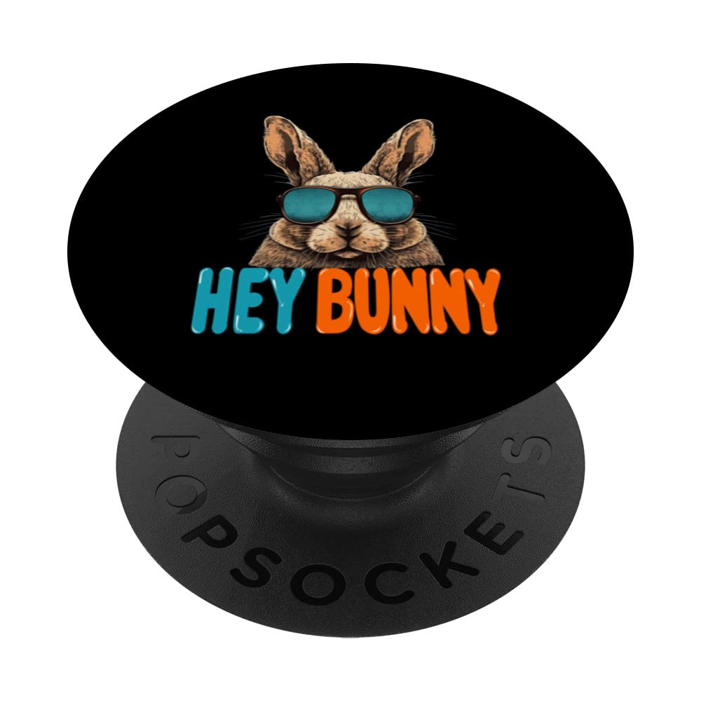 Hey Bunny Easter Egg cute rabbit with sunglasses PopSockets Swappable PopGrip