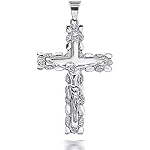 Claddagh Gold Solid Sterling Silver Nugget Crucifix Cross Pendant (Size SM/LG)