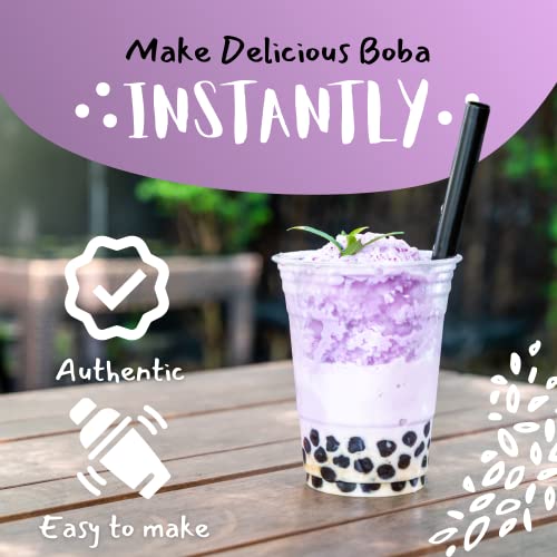Flavfar Taro Milk Tea with Instant Tapioca Pearls Authentic Taro Milk