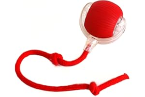 Interactive Dog Ball - Automatic Moving Cat Toy Puppies Toys - Motion Activate 360° Smart Automatic Rolling Pet Ball for Indoor (Red) - 1