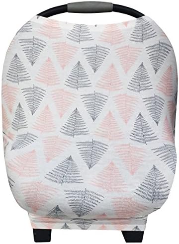 Baby Car Seat Cover Canopy and Nursing Cover Multi-Use 5 in 1 "Tree" Grey & Pink Gift by Stormbaby.