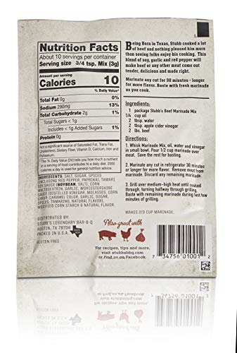 StubbS Beef- Chicken- Pork- & Texas Steakhouse Marinade Mix Variety Pack- Gluten-Free- 1Oz (Pack Of 12)
