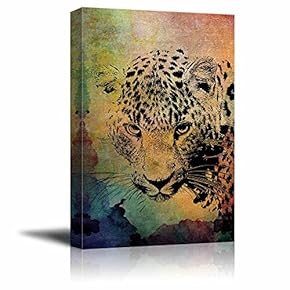Animal Theme A Leopard on Vintage Abstract Background...