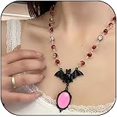 CXENSJH Gothic Bat Necklace for Women Crystal Bat Pendant Halloween Necklace Gothic Accessories Punk Vintage Halloween Jewelry