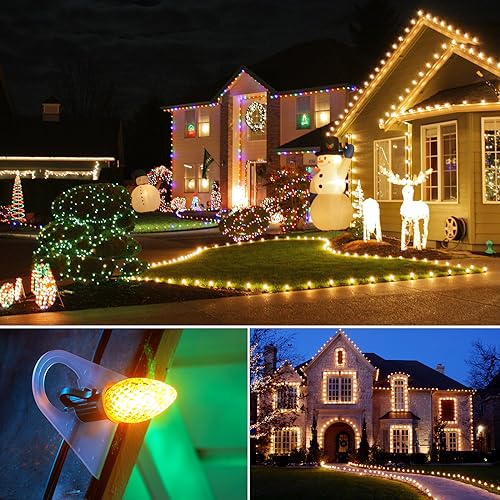 100 Pack Original Shingle Tab Light Clips for C7 C9 Christmas Lights