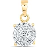 Jewels By Lux 14Kt Yellow or White Gold 1/4 Ctw Natural Diamond Fashion Round Pendant