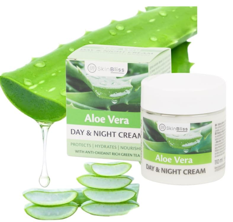 SkinBliss Natural Aloe Vera Face Cream: Day and Night AloeVera Cream, Effective Hydration & Cell Renewal Cream 110 ml