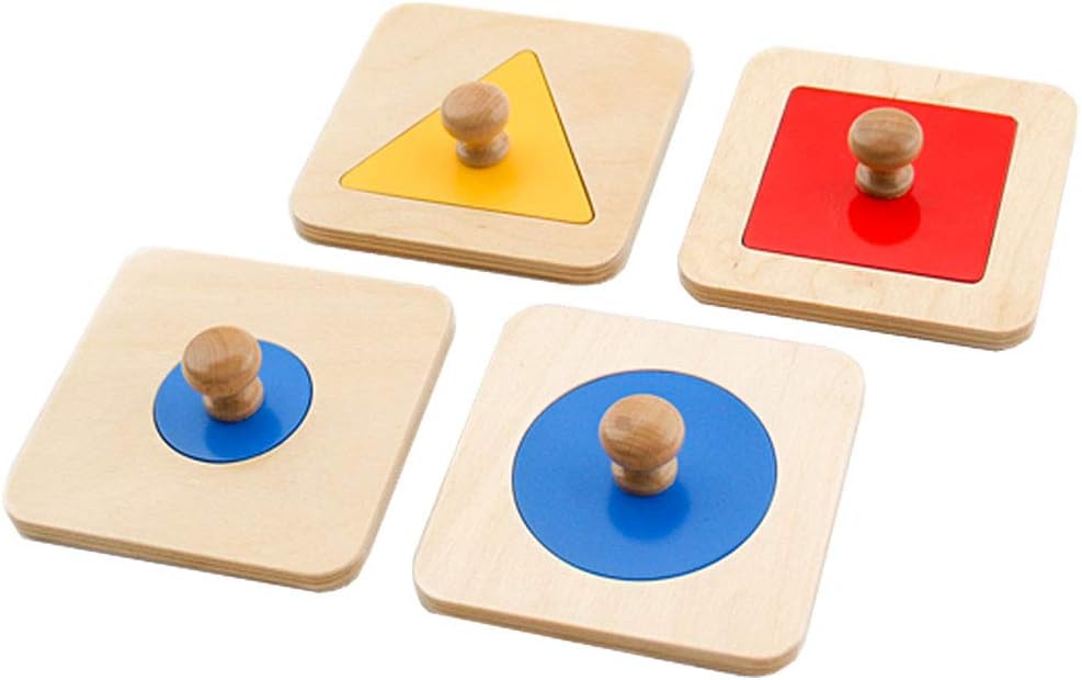 MONTESSORI OUTLET Single Shape Puzzles Material Toys for Preschool Toddler Learning,First Infant Puzzles for Babies