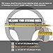 SEG Direct Bling Bling Car Steering Wheel Cover Universal Fits 14 1/2 Inch - 15 1/3 Inch, Black Microfiber Leather with Inlaid Silver Rhinestone Powder