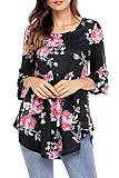 AlvaQ Womens Casual Ruffle Blouses Fashion 2017 Club Work Ladies Juniors Cute Cotton Loose Plus Size Tops Black 2XL