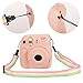 Katia Camera Case Bag Compatible for Fujifilm Mini 9 Instant Camera, also for Fujifilm Mini 8 Instant Film Camera with Strap - Shining Pink