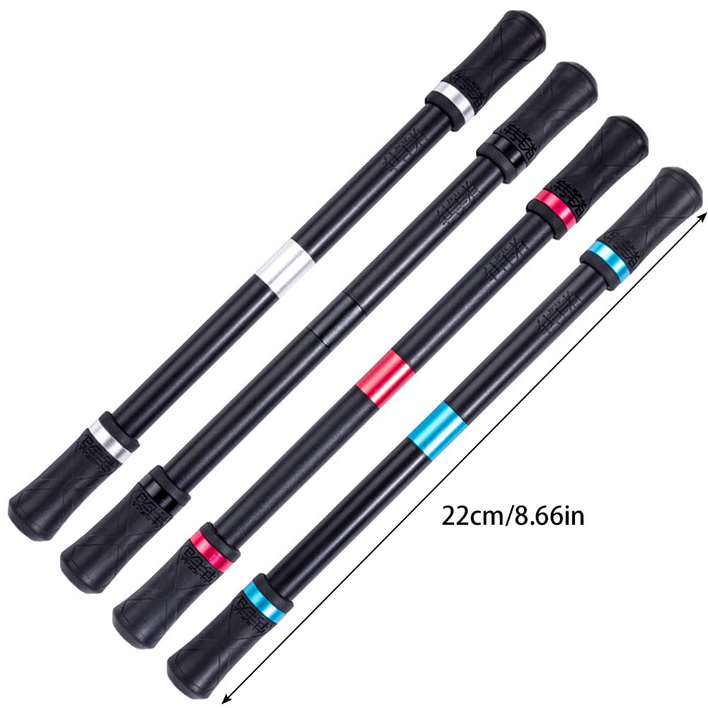 4 Pieces Spinner Pen Finger Pen Rotating Gaming Gel Pens Flying Pen Finger Rotating Pen Entertainment Release Pressure Toy for Kids Students Teens Student Games Gift (Black)