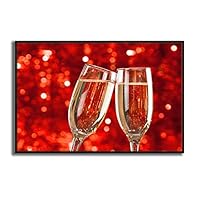 Framed Canvas Wall Art Wine Cups Canvas Prints Home Artwork Decoration for Living Room,Bedroom - 16x24 inches