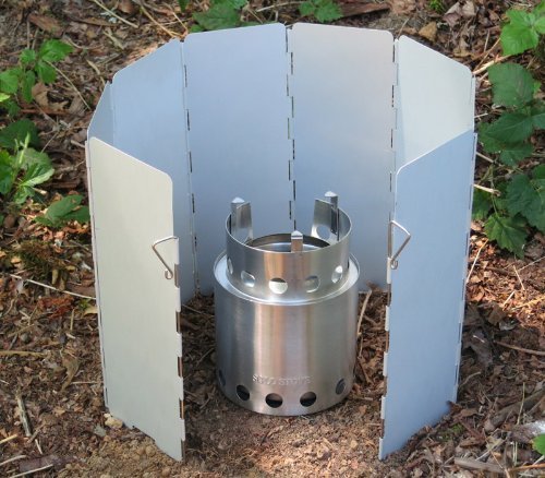Virtuous Camping Stove Windscreen for Use with Solo Stove and Pocket,Camp,Propane,Butane,Alcohol Stoves Windscreen,Outdoor,Aluminum 8 Plates - Thumbnail 4
